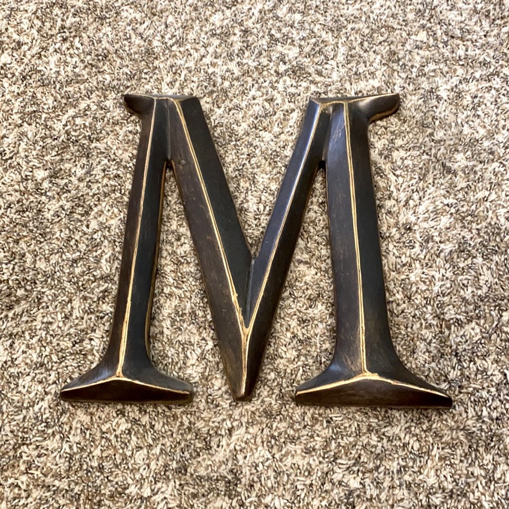 Hobby lobby bronze colored letter “M”